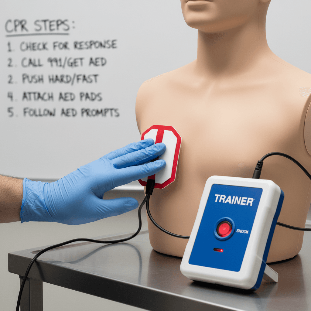 AED training manikin close-up